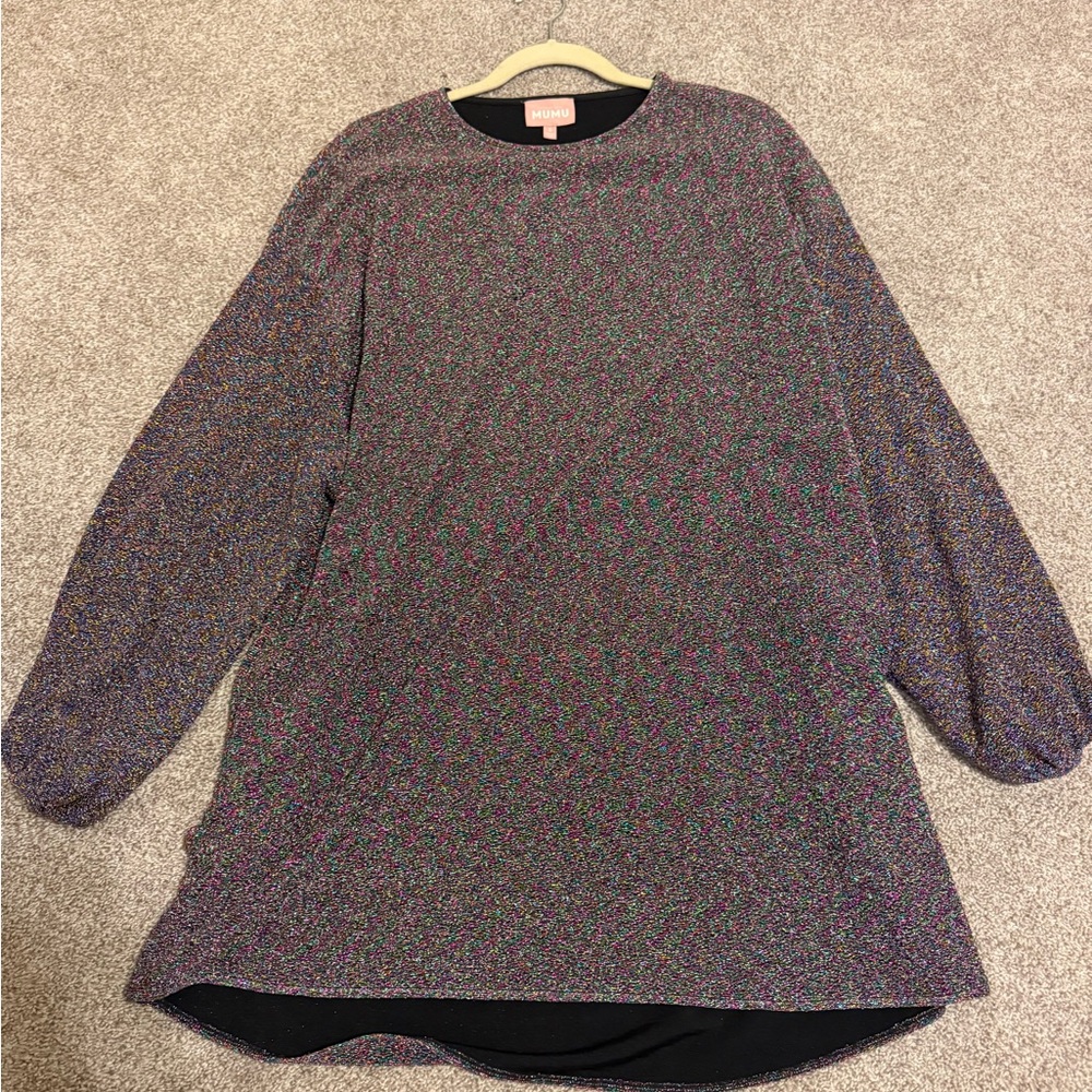 Show Me Your MuMu Purple and Pink Sparkly Tunic Dress